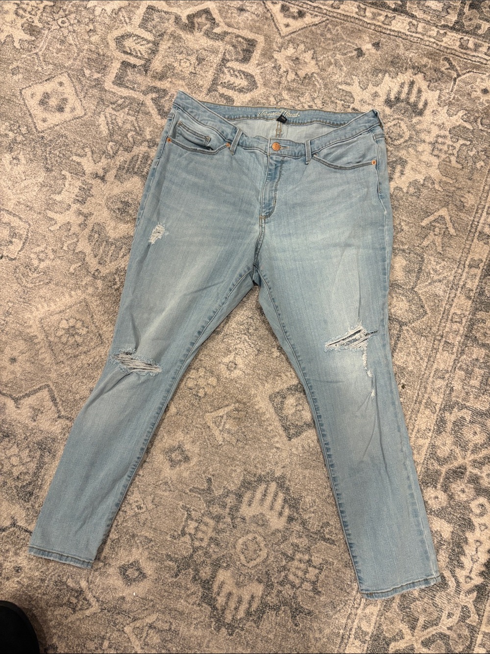 Universal Thread Light Wash Ripped Skinny Jeans